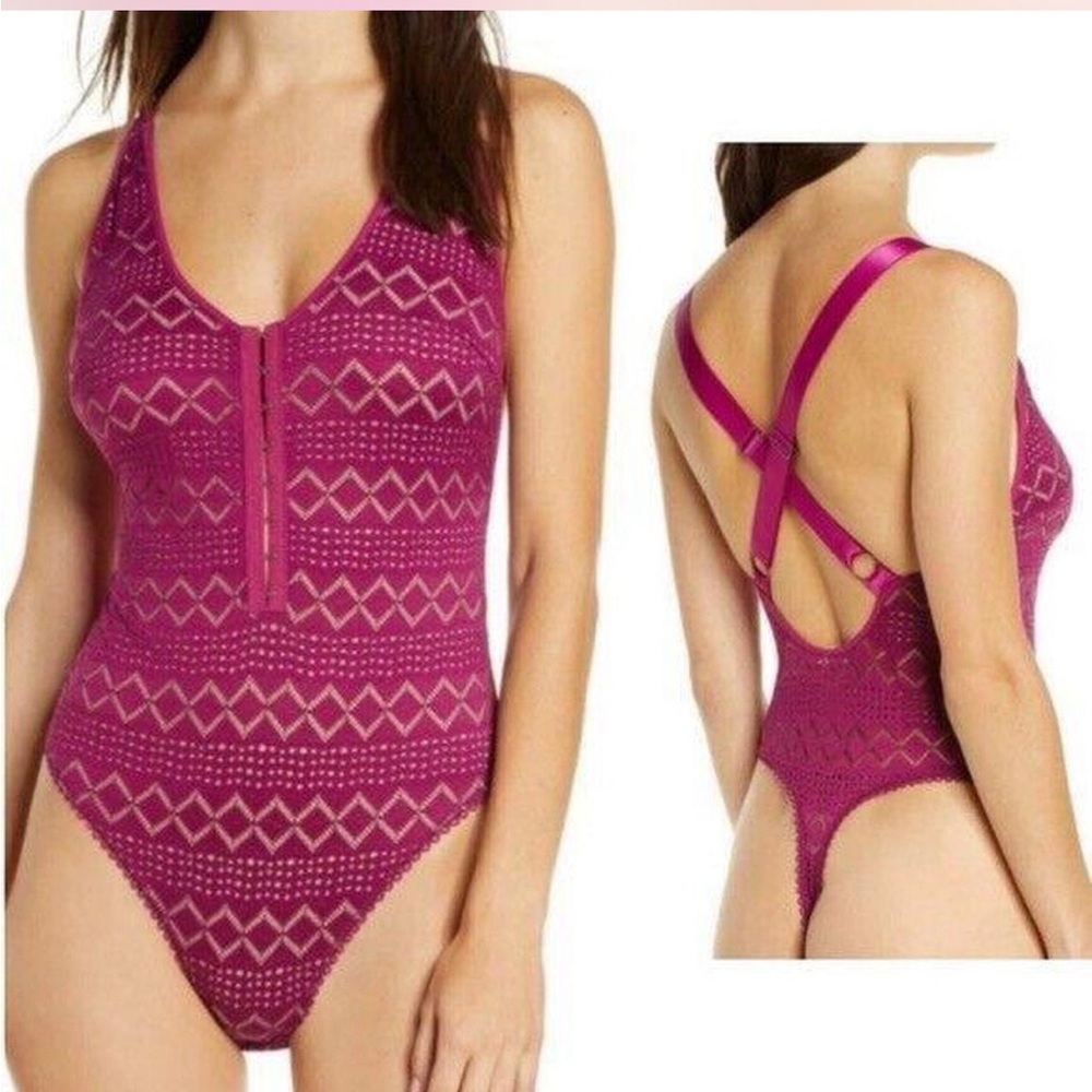NWT thank you never bodysuit Magenta